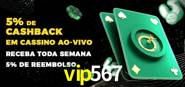 Promoções do cassino ao Vivo vip567